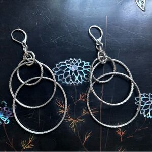 multi hoop silver tone earrings!
